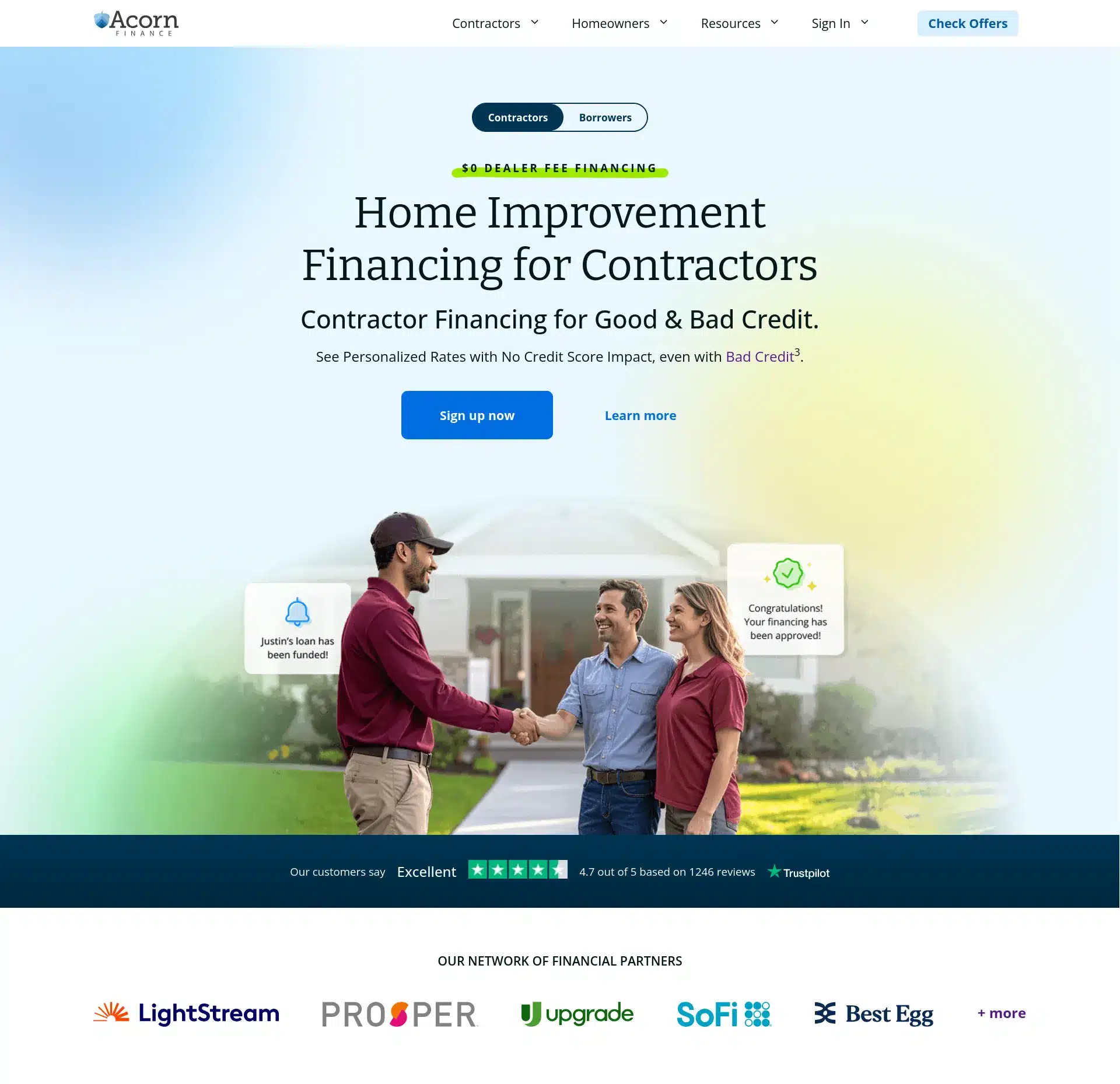 Acorn Finance website homepage