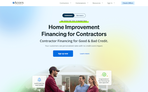 Acorn Finance website homepage